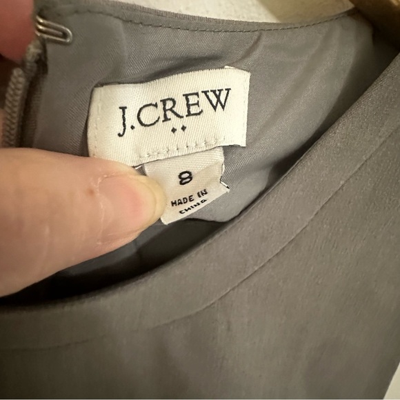 J. Crew Gray Sheath Mini Dress Crew Neck Sleeveless - Picture 3 of 4